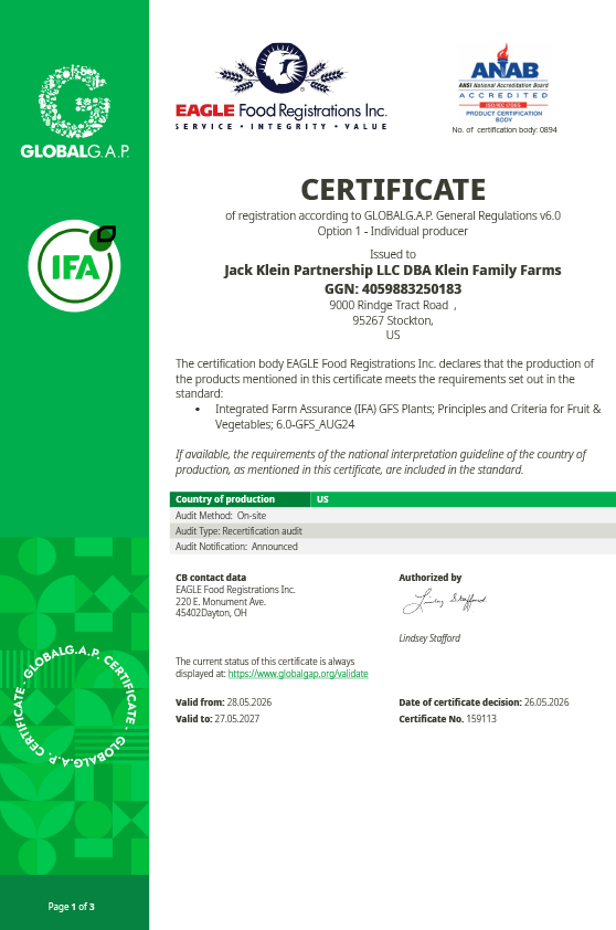 Global G.A.P. Certificate - 2026